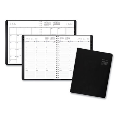 Contemporary Weekly/Monthly Planner, Vertical-Column Format, 11 x 8.25, Black Cover, 12-Month (Jan To Dec): 2026