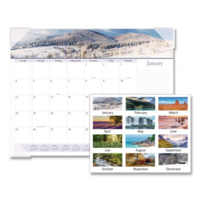 Landscape Panoramic Desk Pad, Landscapes Photography, 22 x 17, White Sheets, Clear Corners, 12-Month (Jan To Dec): 2026
