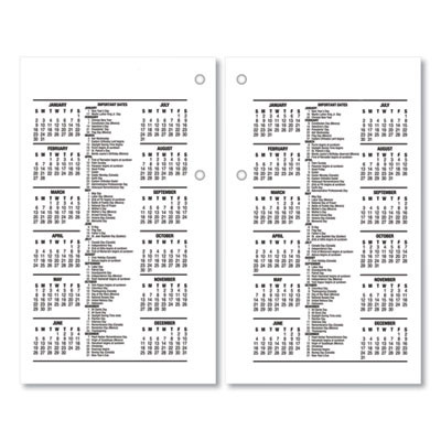 Desk Calendar Recycled Refill, 3.5 x 6, White Sheets, 12-Month (Jan To Dec): 2026