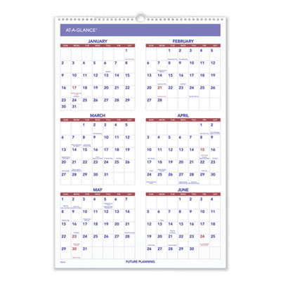 Three-Month Wall Calendar, 15.5 x 22.75, White Sheets, 12-Month (Jan To Dec): 2026