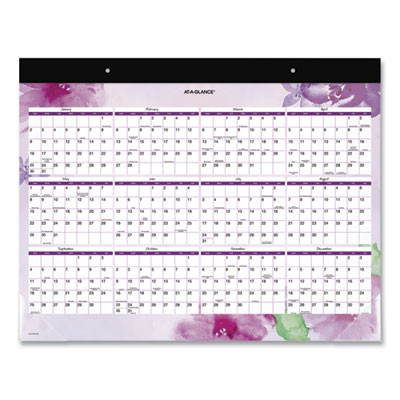 Beautiful Day Desk Pad Calendar, Floral Artwork, 21.75 x 17, Assorted Color Sheets, Black Binding, 12-Month (Jan-Dec): 2026