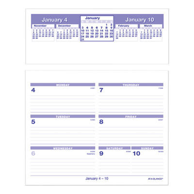 Flip-A-Week Desk Calendar And Base, 7 x 5.5, White Sheets, 12-Month (Jan To Dec): 2026