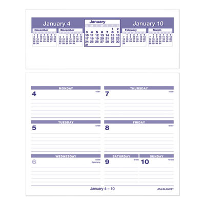 Flip-A-Week Desk Calendar Refill, 7 x 6, White Sheets, 12-Month (Jan To Dec): 2026