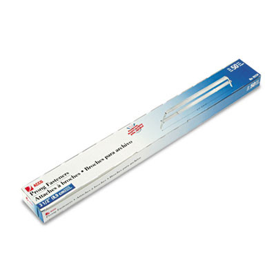 Premium Two-Piece Two-Prong Paper Fastener Base And Compressor Sets, 3.5" Capacity, 8.5" Center To Center, Silver, 50/Box