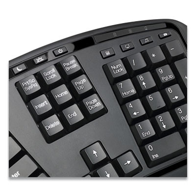 Wkb1500Gb Wireless Ergonomic Keyboard And Mouse, 2.4 Ghz Frequency/30 Ft Wireless Range, Black