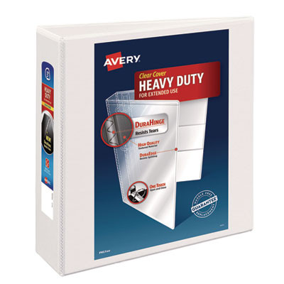 Heavy-Duty Non Stick View Binder With Durahinge And Slant Rings, 3 Rings, 3" Capacity, 11 X 8.5, White, (5604)