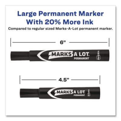 Marks A Lot Large Desk-Style Permanent Marker, Broad Chisel Tip, Red, Dozen