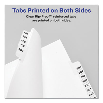 Preprinted Legal Exhibit Side Tab Index Dividers, Avery Style, 11-Tab, 1 To 10, 11 X 8.5, White, 1 Set