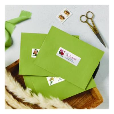 Glossy White Easy Peel Mailing Labels W/ Sure Feed Technology, Laser Printers, 1 X 2.63, White, 30/Sheet, 25 Sheets/Pack