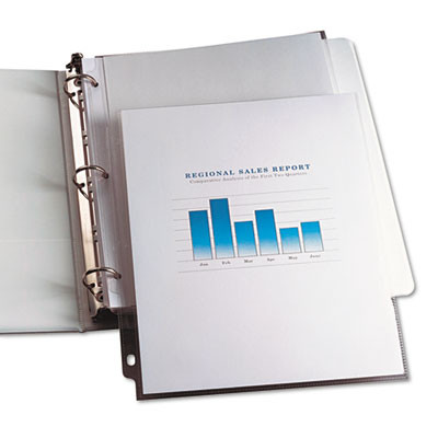 Heavy Duty Vinyl Sheet Protector Value Pack, Side: 3-Hole Punched, Top Load 8.5 x 11 Insert, Clear Front, 100/Box