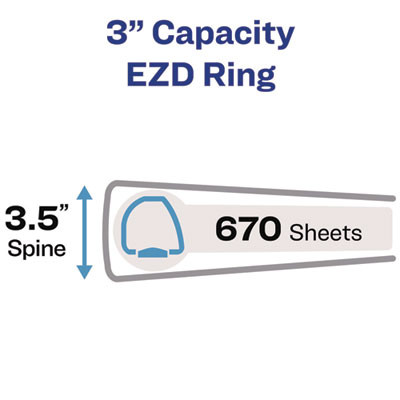 Heavy-Duty View Binder With Durahinge And Locking One Touch Ezd Rings, 3 Rings, 3" Capacity, 11 X 8.5, Purple