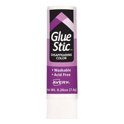 Permanent Glue Stic Value Pack, 0.26 Oz, Applies Purple, Dries Clear, 18/Pack