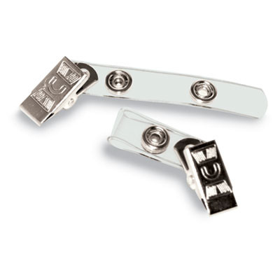 Badge Straps With Clips, 0.38" X 2.75", Clear, 100/Box