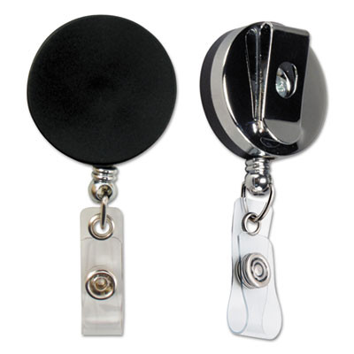 Heavy Duty Id Card Reel, 30" Extension, Black/Chrome