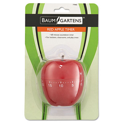 Shaped Timer, 4" Diameter x 4"h, Red Apple