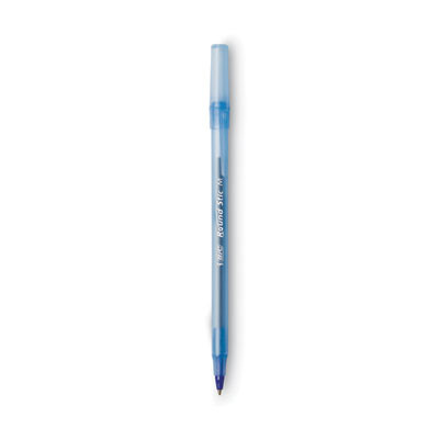 Round Stic Xtra Life Ballpoint Pen Value Pack, Stick, Medium 1 Mm, Blue Ink, Translucent Blue Barrel, 60/Box