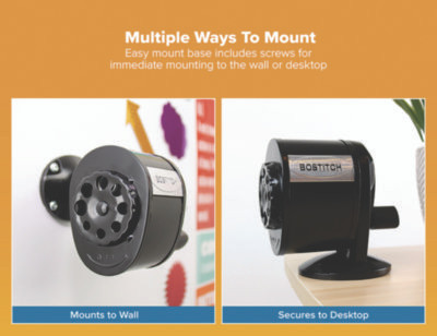 Metal Manual Pencil Sharpener, Manually-Powered, 5.44" x 2.69" x 4.33", Black