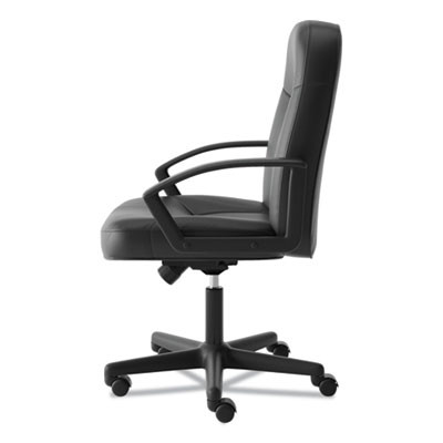 Hvl601 Series Executive High-Back Leather Chair, Supports Up To 250 Lb, 17.44" To 20.94" Seat Height, Black