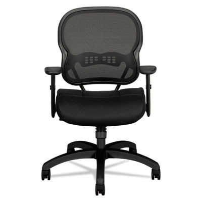 Wave Mesh Mid-Back Task Chair, Supports Up To 250 Lbs, 18" To 22.25" Seat Height, Black