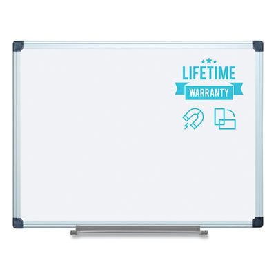 Porcelain Value Dry Erase Board, 48" x 96", White Surface, Satin Aluminum Frame