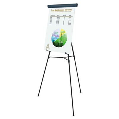 Heavy-Duty Telescoping Tripod Display Easel, 38" To 69" Tall, Metal, Black, Supports Up To 45 Lb