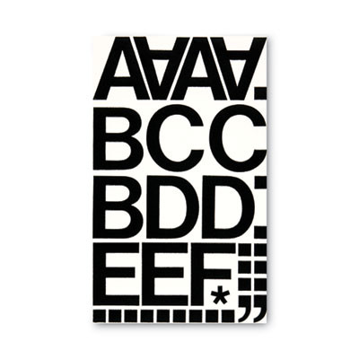 Press-On Vinyl Self-Adhesive Numbers And Uppercase Letters, 2" Tall, Black Characters, 77/Pack