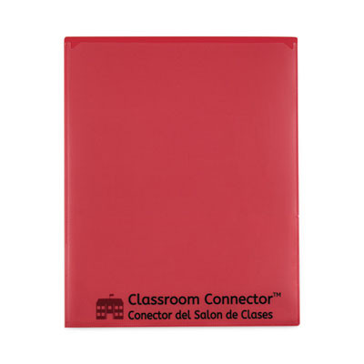 Classroom Connector Folders, Accommodates 11 x 8.5 Sheets, Red, 25/Box