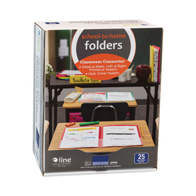Classroom Connector Folders, Accommodates 11 x 8.5 Sheets, Blue, 25/Box