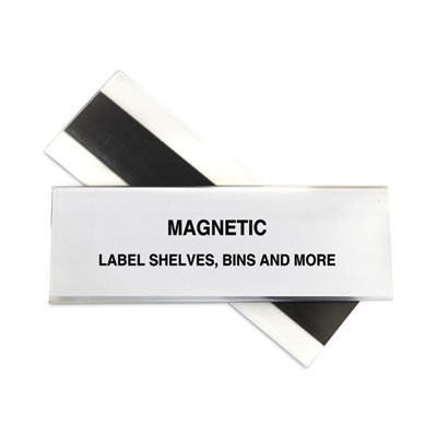 Hol-Dex Magnetic Shelf/Bin Label Holders, Side Load, 2 x 6, Clear, 10/Box