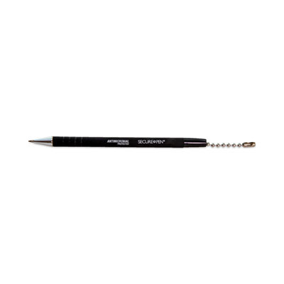Replacement Antimicrobial Ballpoint Counter Pen, Medium 1 Mm, Black Ink, Black Barrel