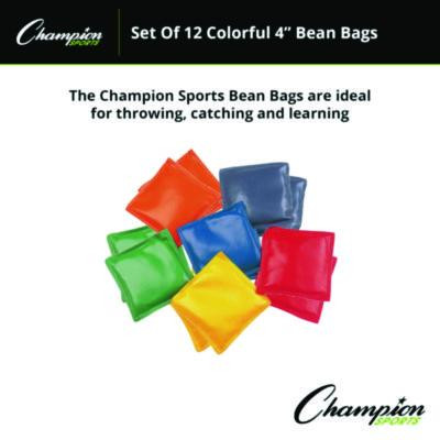 Bean Bag Set, Vinyl, 4", Assorted Colors, 12/Box
