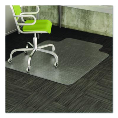 Duramat Moderate Use Chair Mat For Low Pile Carpet, Rectangular With Wide Lip, Beveled Edges, 45" x 53", Clear, Ships Flat