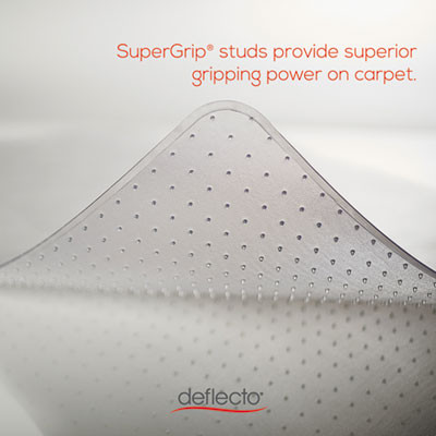Supermat Frequent Use Chair Mat For Medium Pile Carpeted Floors, Rectangular, Beveled Edges, 45" x 53", Clear