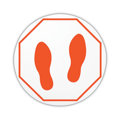Personal Spacing Discs, Feet, 20" Dia, Clear/Red, 6/Pack