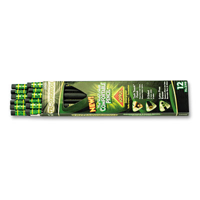 Tri-Conderoga Pencil With Microban Protection, Hb (#2), Black Lead, Black Barrel, Dozen