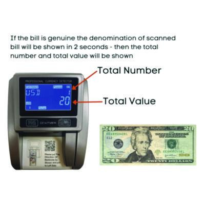 Counterfeit Detector Machine For Usd, 5 Detection Methods, 4.5" x 5.5" x 3.5", Black