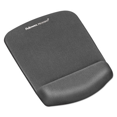 Plushtouch Mouse Pad With Wrist Rest, 7.25 x 9.38, Graphite