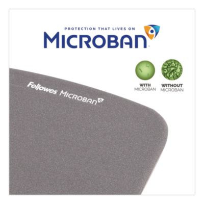 Plushtouch Mouse Pad With Wrist Rest, 7.25 x 9.38, Graphite