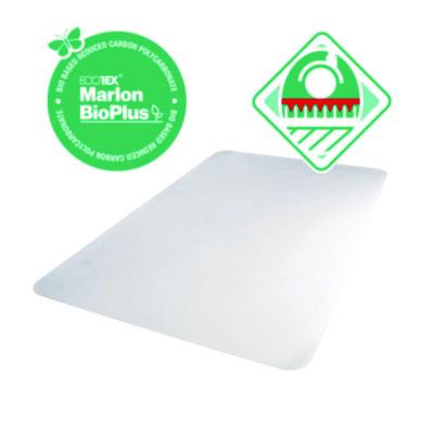 Ecotex Marlon Bioplus Polycarbonate Chair Mat For Low To Medium Pile Carpeted Floors, Rectangular, 46" x 60", Clear