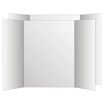 Two Cool Tri-Fold Poster Board, 36 X 48, White/White, 6/Carton