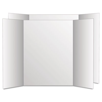 Two Cool Tri-Fold Poster Board, 28 X 40, White/White, 12/Carton