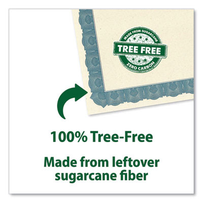 Award Certificates, 8.5 x 11, Natural With Blue Braided Border, 15/Pack