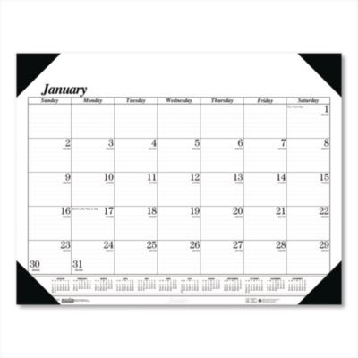 Recycled One-Color Refillable Monthly Desk Pad Calendar, 22 x 17, White Sheets, Black Binding/Corners,12-Month(Jan-Dec): 2026