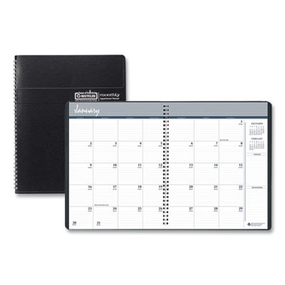 14-Month Recycled Ruled Monthly Planner, 11 x 8.5, Black Cover, 14-Month: Dec 2025 To Jan 2027