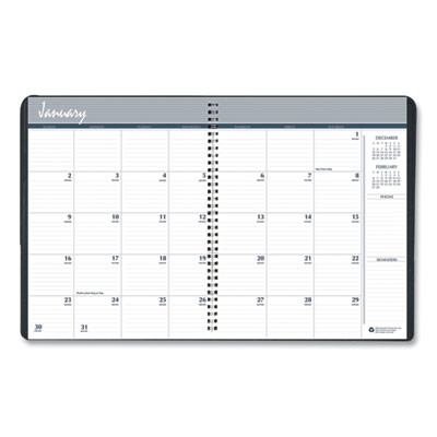 14-Month Recycled Ruled Monthly Planner, 11 x 8.5, Black Cover, 14-Month: Dec 2025 To Jan 2027