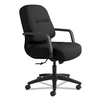 Pillow-Soft 2090 Series Managerial Mid-Back Swivel/Tilt Chair, Supports Up To 300 Lb, 17" To 21" Seat Height, Black