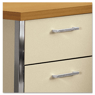 34000 Series Double Pedestal Desk, 60" X 30" X 29.5", Harvest/Putty