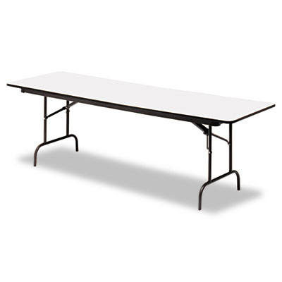 Officeworks Commercial Wood-Laminate Folding Table, Rectangular, 96" x 30" x 29", Gray/Charcoal