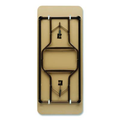 Officeworks Classic Wood-Laminate Folding Table, Curved Legs, Rectangular, 72" x 30" x 29", Walnut