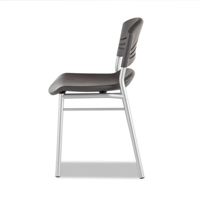 Cafeworks Chair, Supports Up To 225 Lb, 18" Seat Height, Graphite Seat/Back, Silver Base, 2/Carton